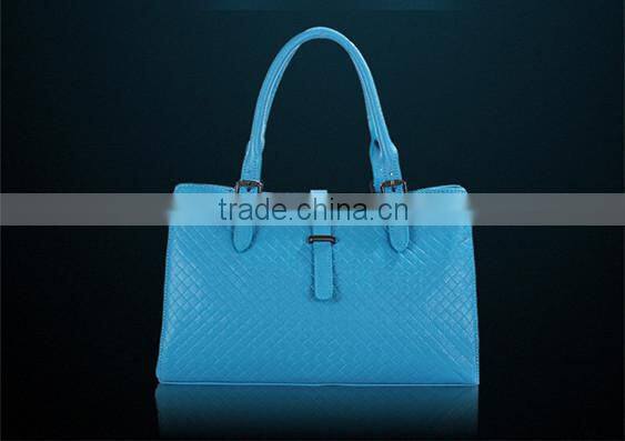 Lastest women big designer woven shoulder bag genuine leather tote bag