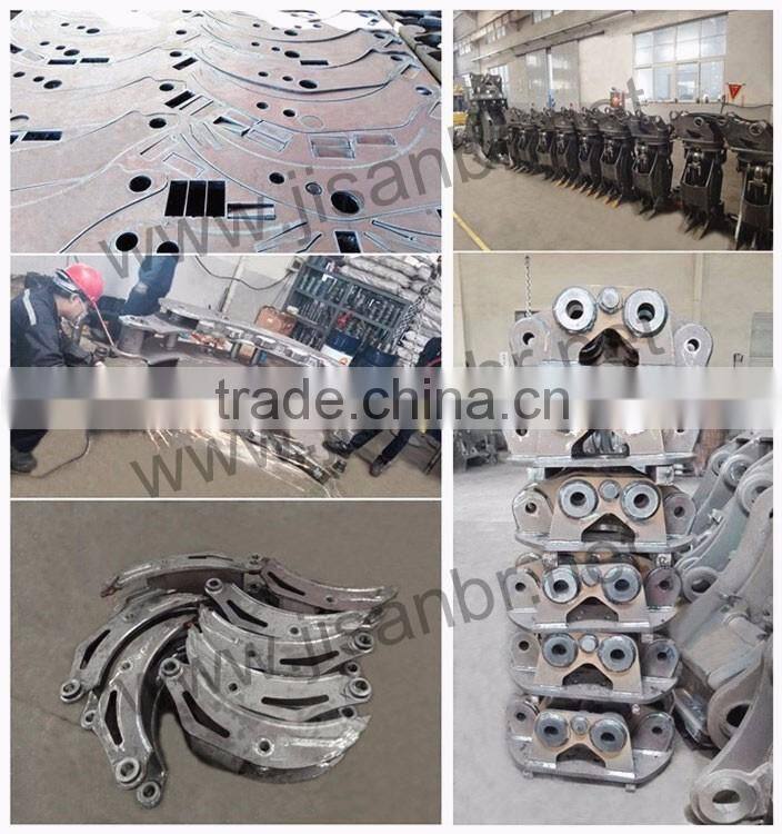 360 degree rotation hydraulic rotating log grapple for 12-16 ton excavator
