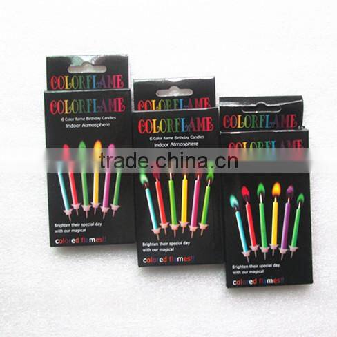Colored flame candles