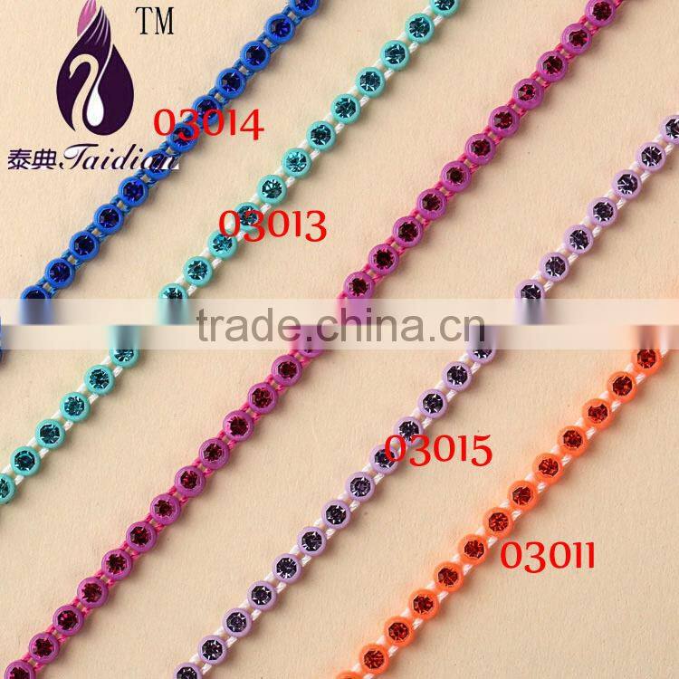 rhinestone beaded trim,neon rhinestone banding
