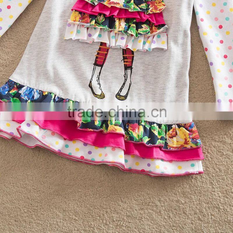 (LH3660) Girls dresses kids children clothes Neat brand girls baby clothing frocks hot selling clothes