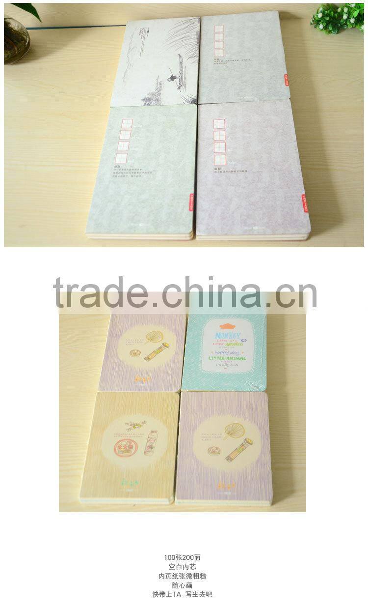 School Custom Logo Journal Blank Sketchbook Double Line While Diaries Notebook with Paper Cover