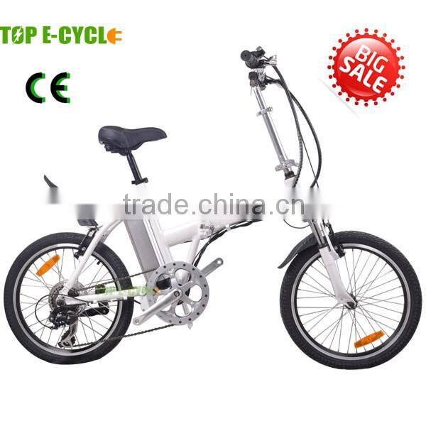 Top E-Cycle Steel Frame Mini Folding Cheap Adult 20inch Chinese KENDA Tire Electric Motor Bike