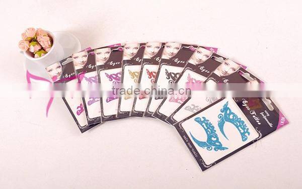 Glitter temporary eye tattoo sticker with 9 colors