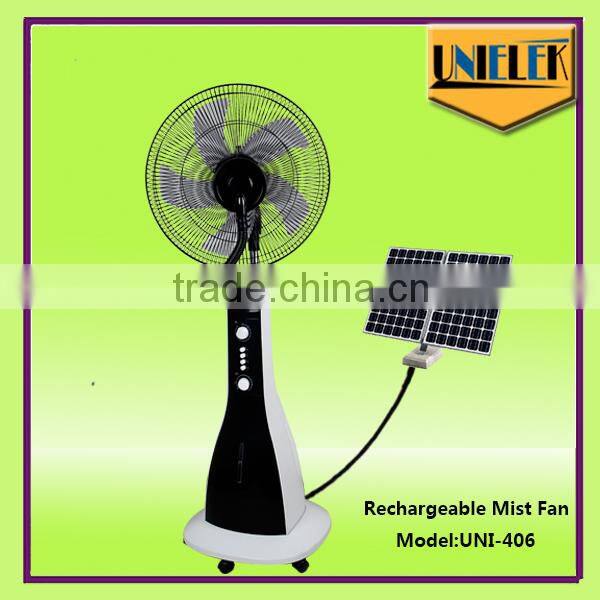 Mini solar power home system 2000RPM powerful copper motor table 12 volt rechargable fan