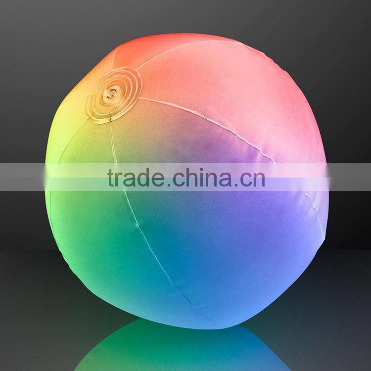 colorful inflatable light-up beach ball in blue red green