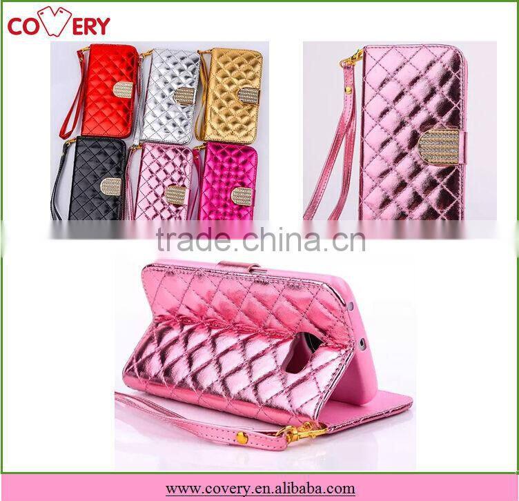 Bling bling Wallet leather stand case for Samsung galaxy S6