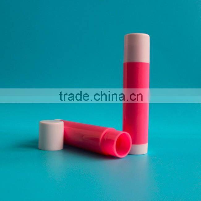5g PP pink plastic cosmetic lipstick lip balm tube