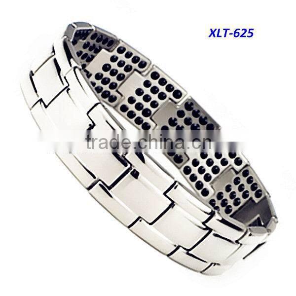 hot sale men's 4 in 1 bio energy elements magnetic bracelet, titanium health care bracelet