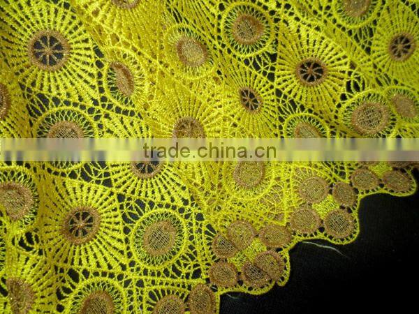 New Arrival/tw087/yellow /nigeria Guipure Lace/water Soluble Lace/cotton Guipure Lace Fabric For Wedding/party
