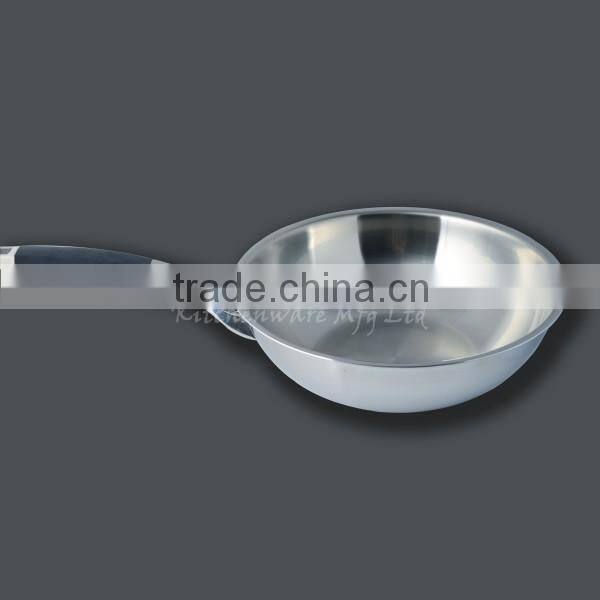 28CM Cooking wok Hot sell three-ply stainless steel chinese wok