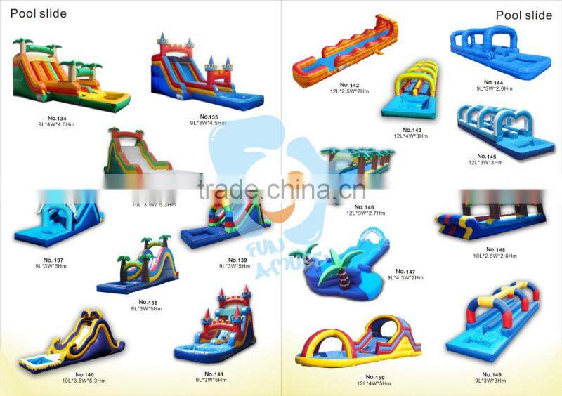 children pvc tarpaulin inflatable pool slide with climbing wall