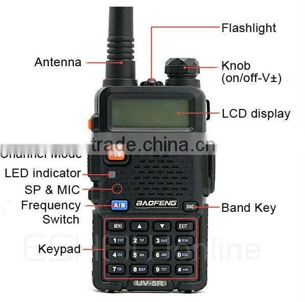 baofeng uv5r 1.5" lcd ham two way radio dual-band battery charger for baofeng uv 5r