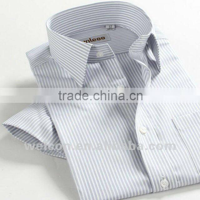 Italian style tredny stripe latest brand design 100% cotton hot sale short sleeve fashion business men shirt
