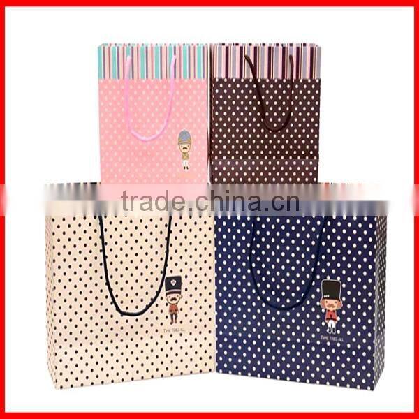 Luxury Small Point Printed Shopping Paper Bags With Handles