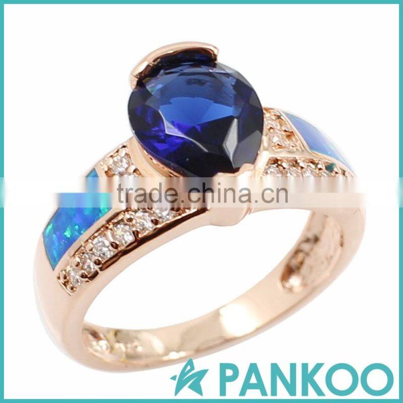 Factory directly deeply blue Opal sterling silver magic ring ,wedding ring