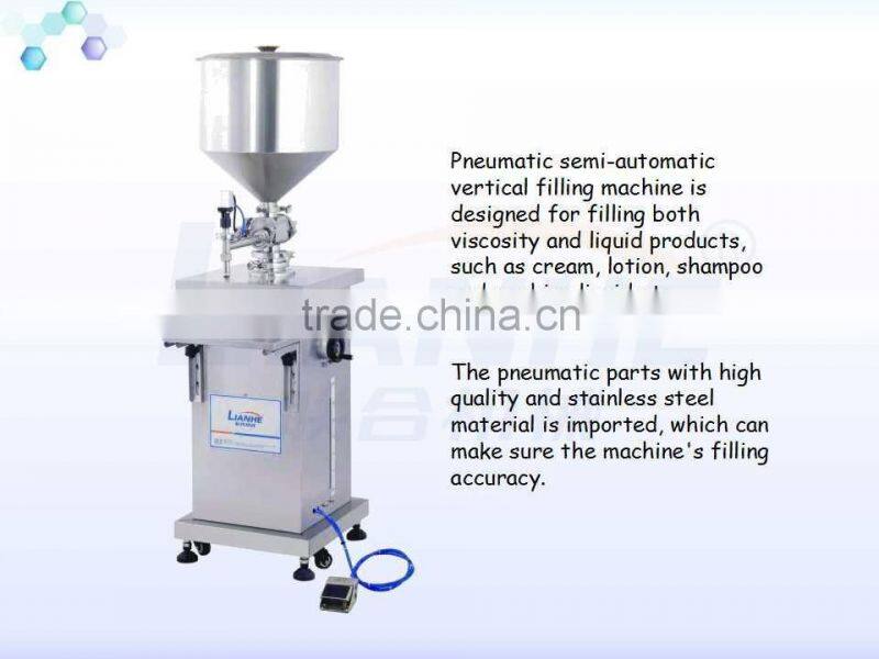 150ml Semi Auto Pneumatic Paste Lotion Cream Liquid Oil Filling Machine