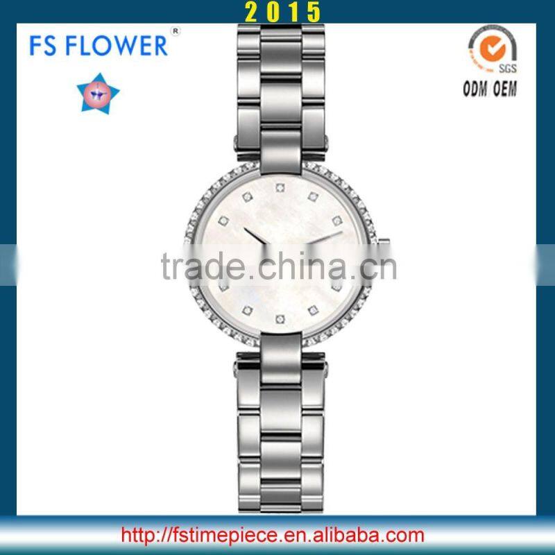 FS FLOWER - Small Slim Stone Watch Ladies Girls