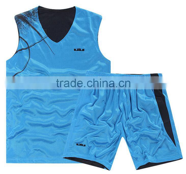 100% polyester custom double mesh wholesale reversible basketball jerseys / uniform