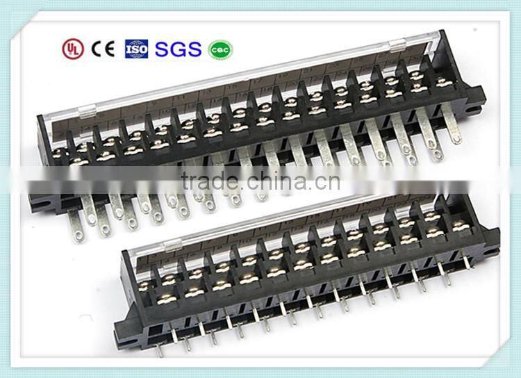 High and Low Double Row Barrier Terminal Block 20 pin Connector 2KDS 300V 10A 7.62mm Pitch