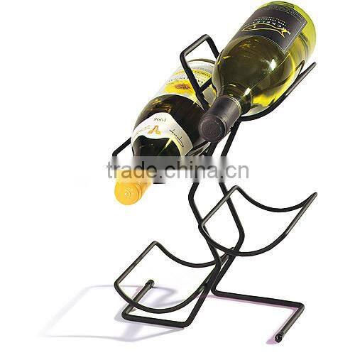 Black Metal Wall Mounted Geometric Wine Rack/Organizer for 5 Bottles