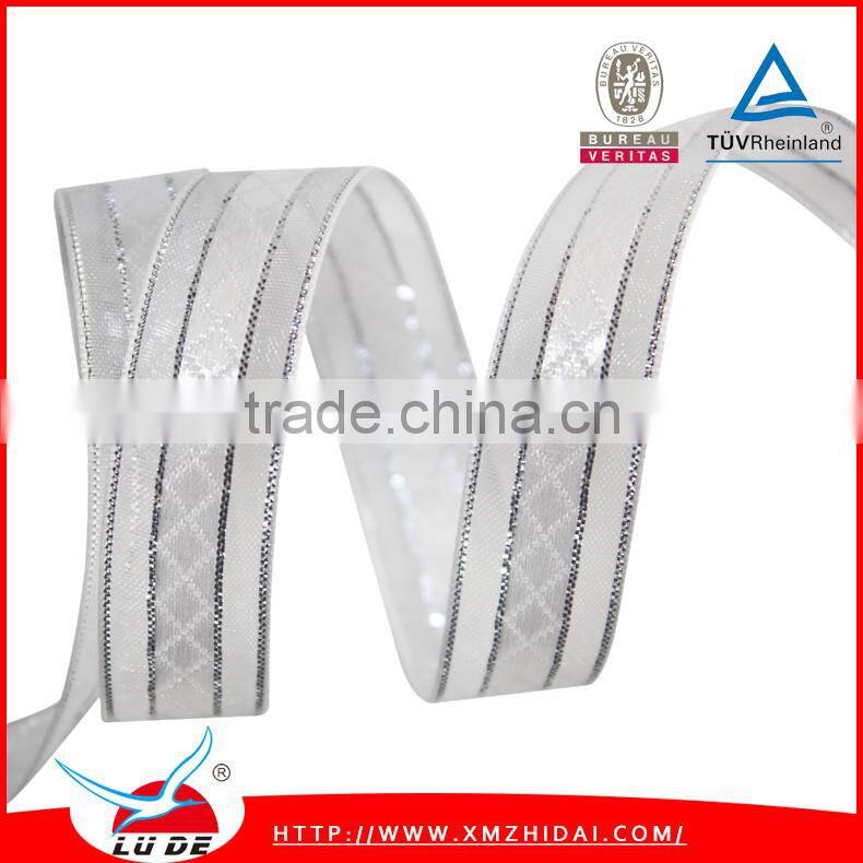 High quality eco-friendly woven webbing ribbon with gold edge