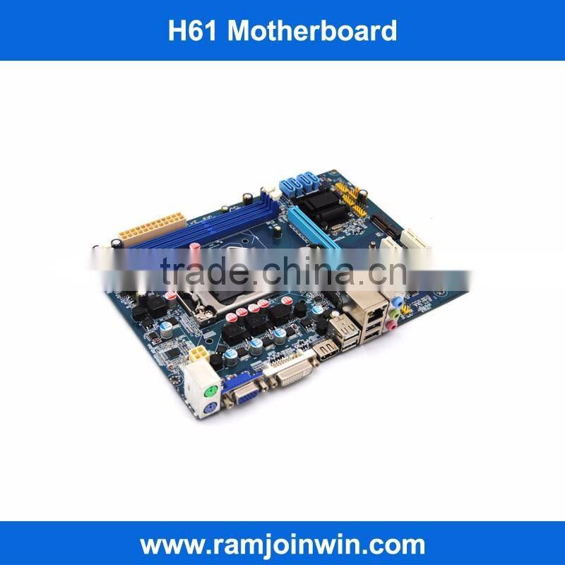 Dual channel ddr3 LGA1366 H61 mini itx motherboard for 4 lan