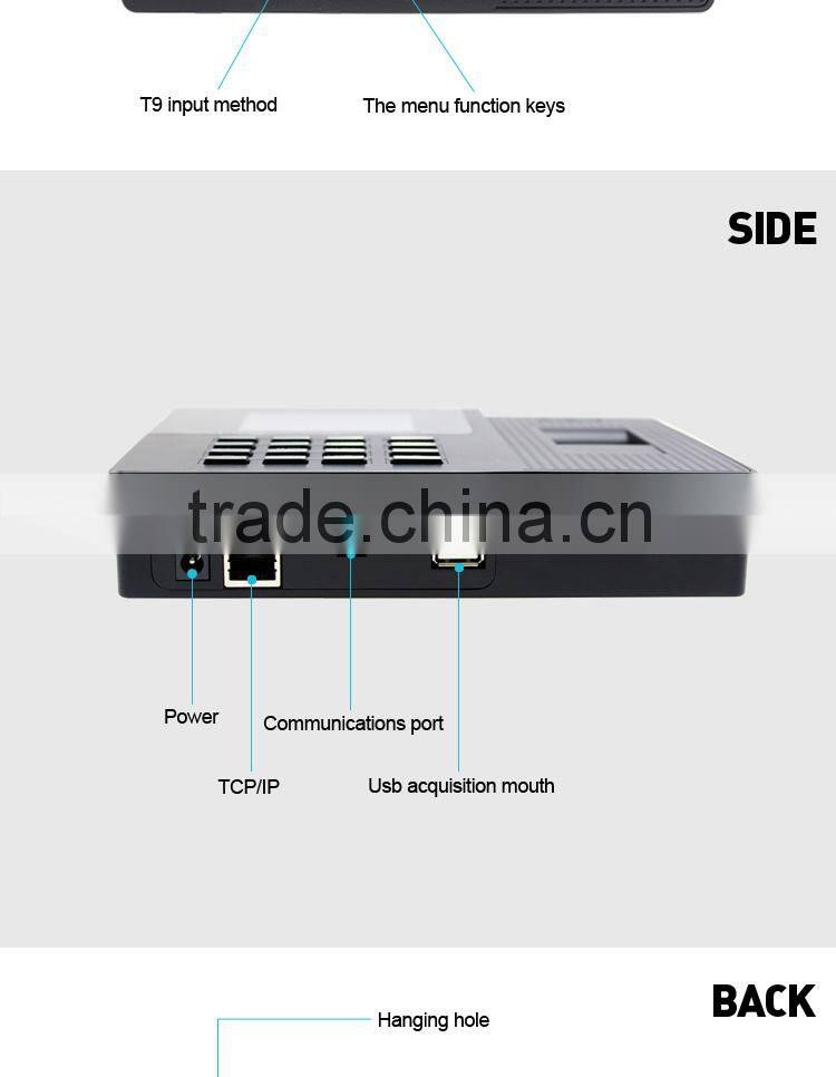 TCP/IP Fingerprint Time Attendance System with Multi Languages