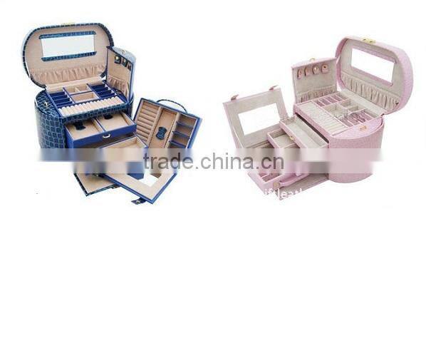Cosmetic storage box with chic crocodile pattern pu leather