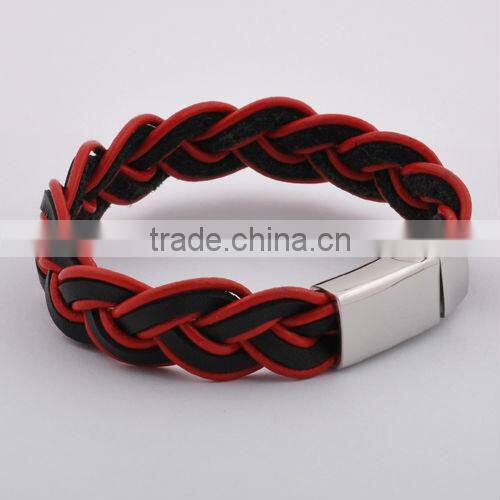 Stainless Steel Wholesale Accessory Leather Bracelet(GB10419)