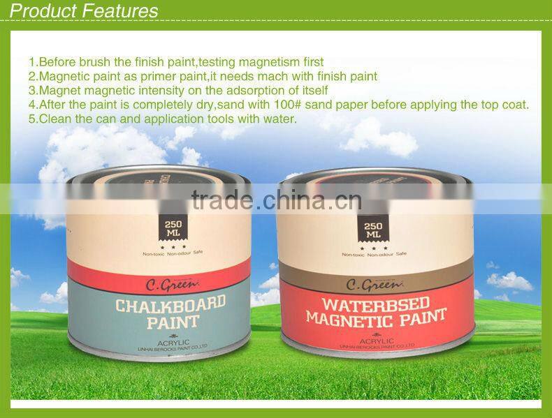 Odorless water based magnetic chalkboard paint for class