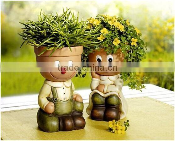 2014 Hot Selling Custom owl resin flower pot