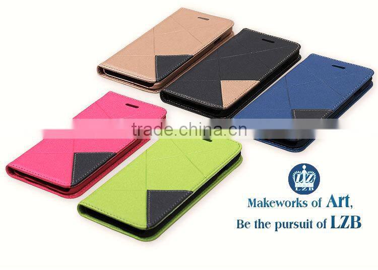 LZB Wholesale custom leather cell phone cases for iphone 5s flip cover with stand