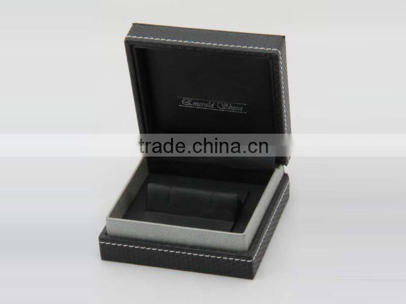 High quality black leather earring jewelry box