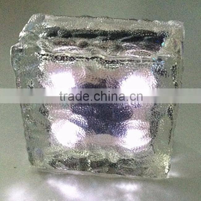 Outdoor home garden led paver light glass solar ice brick light