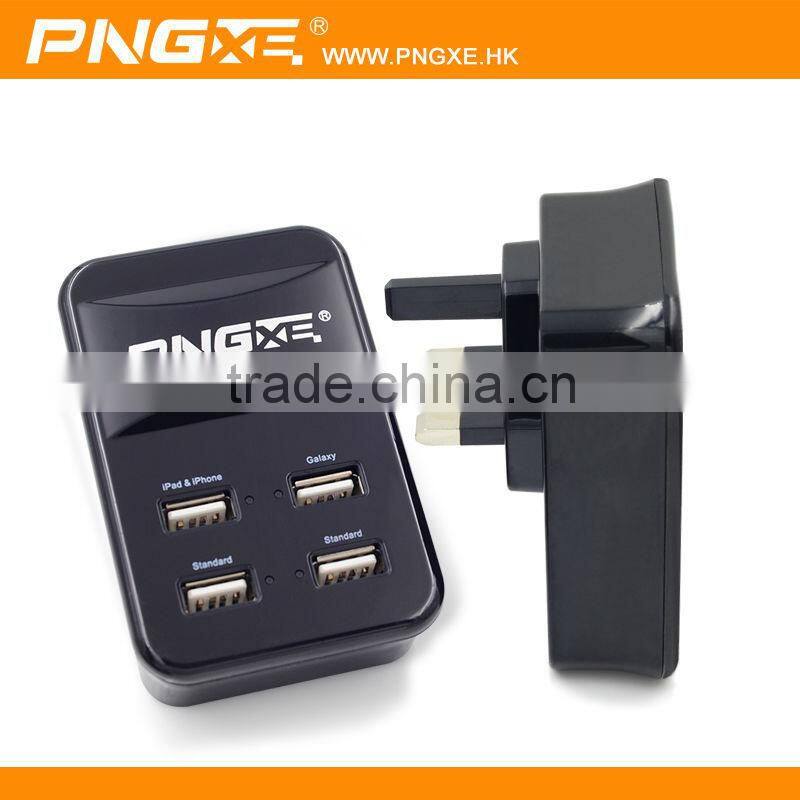 wholesale PNGXE branded 5V 5A 4 port usb charger, portable mobile phone charger