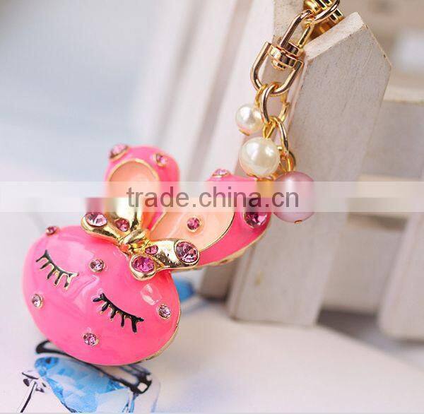 2014 Hot selling Animal Cute Drip Rabbit Key Chain, Gift Bag Pendant ZTKC-159