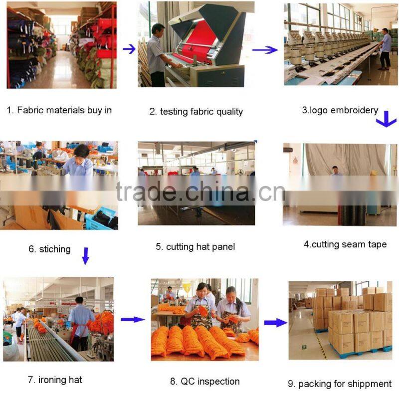 Custom Embroidered Patch Flat brim Army Running Cap with Two Metal Eyelets