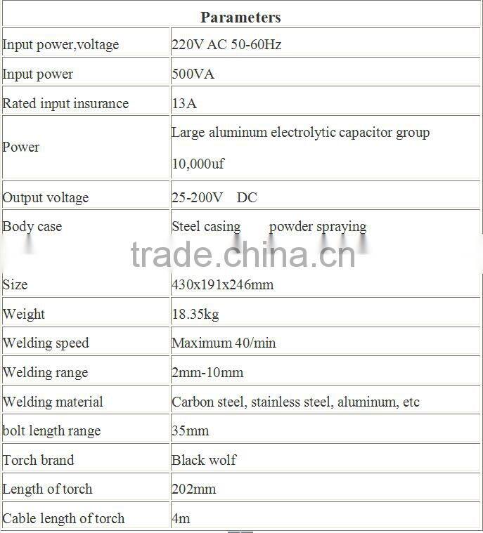 Hot sale energy storage stud welding machine for kitchen equipment