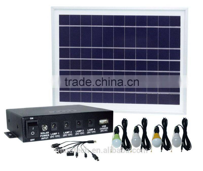 8W efficiency solar lighting kit/solar kits for africa with 4 lamps