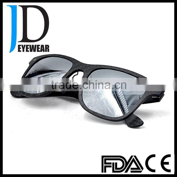 french customized black carbon fiber sunglasses with sticker