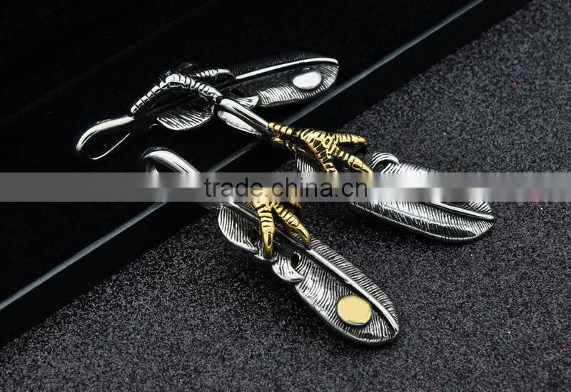 Fashion style design vintage unisex leather pendant necklace stainless steel casting popular charm pendant necklace