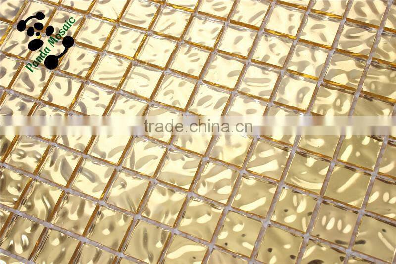 SMG11 Gold Glass Mosaic for Swimming Pool with mosaic Melted edge Mosaic