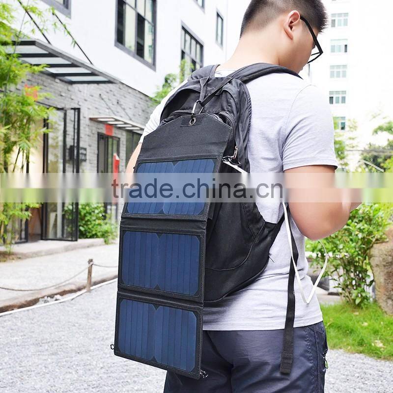 CE FCC ROHS Aproved 20W waterproof foldable double usb output portable mobile solar panel charger