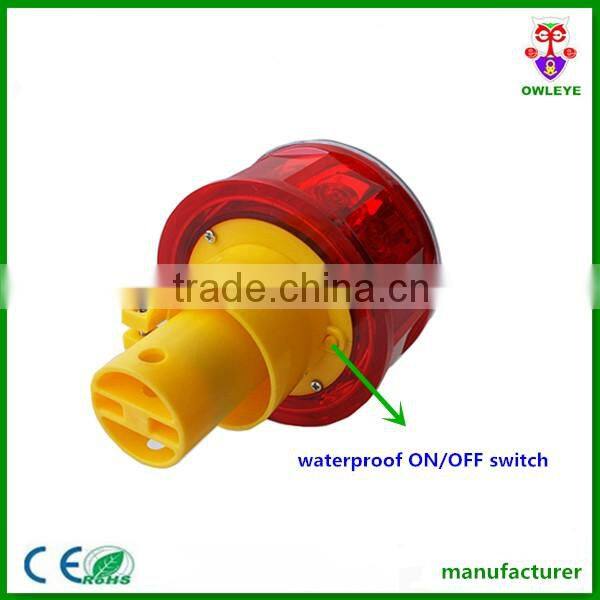 solar construction warning light,solar rechargeable led flashing beacon
