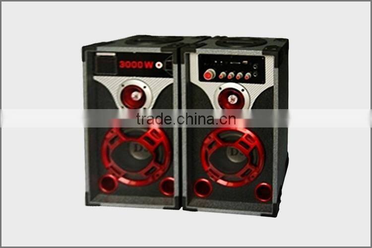 Wanminle Wooden Mono Speaker with Bluetooth Active Colorful Sound System with Disco Light