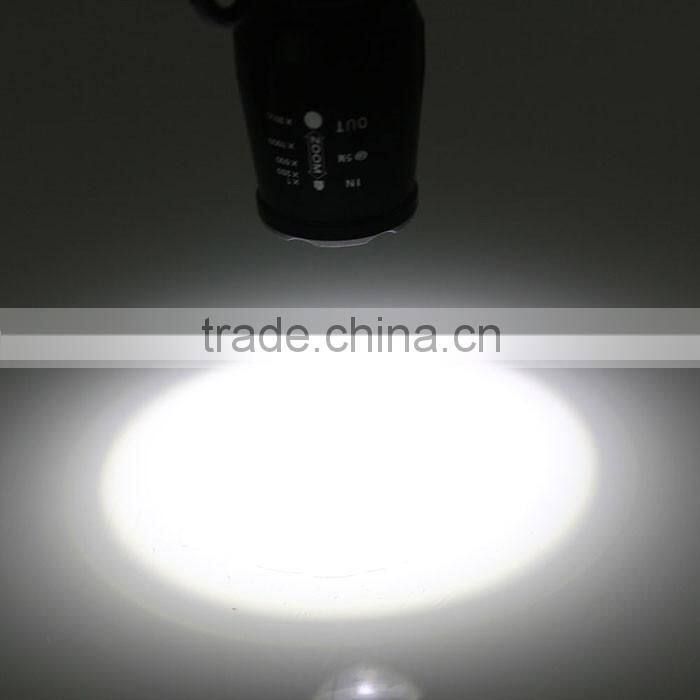 XML-T6 LED 5 Mode Focusing LED Torch Flashlight Black