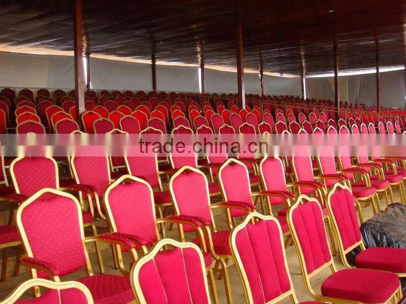 hotel choose strong gold frame handle chairs for banquet