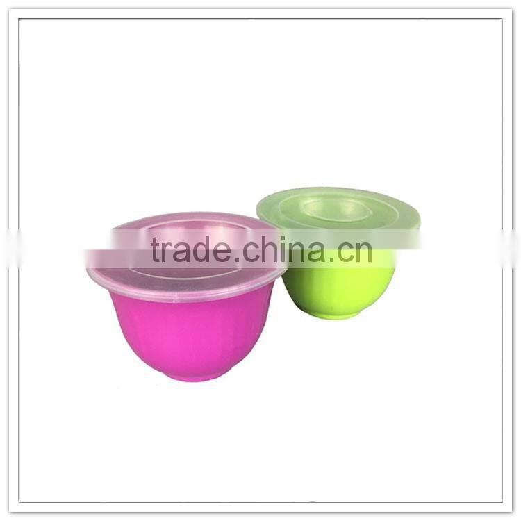 Eco-friendly candy color plastic melamine bowl with lid