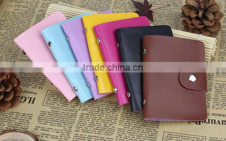 Women Ladies Soft Candy Color Holder Pocket Business ID Credit Card Case Bag Box Wallet With Cheap Price